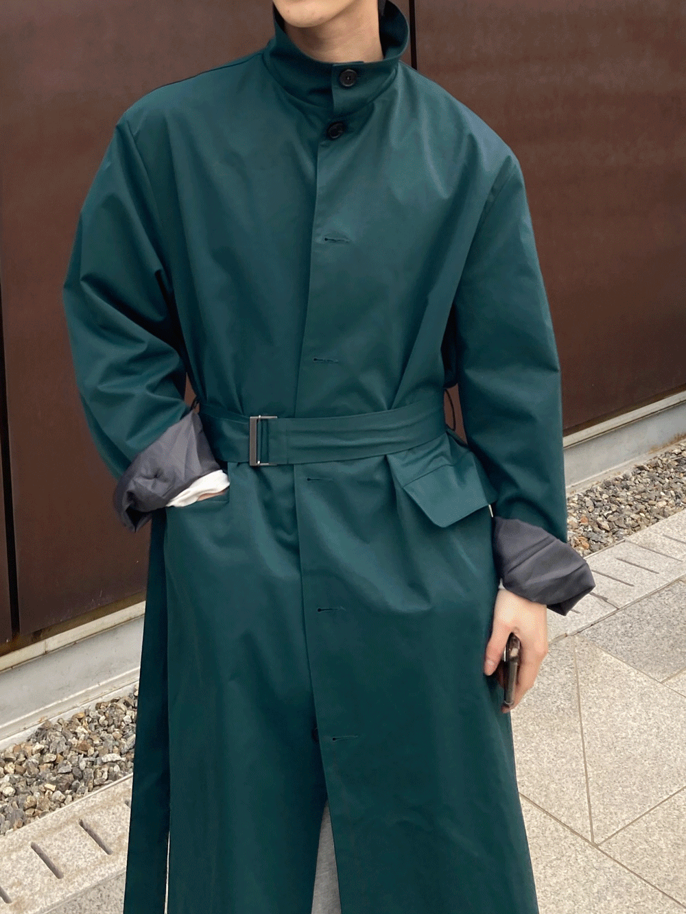 high neck trench coat (3color)