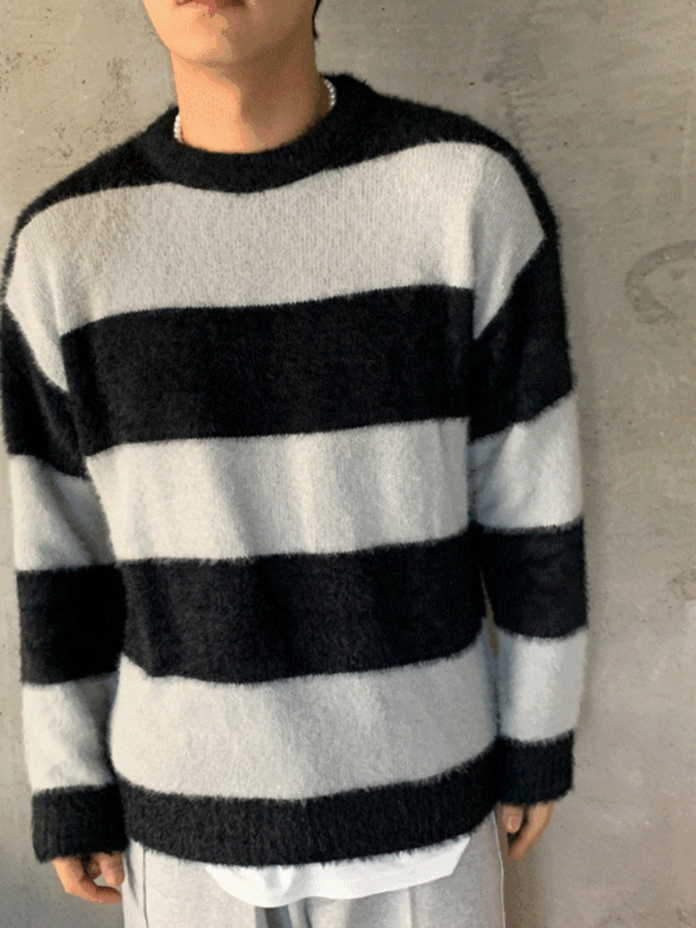 Stripe mohair knit (3color)