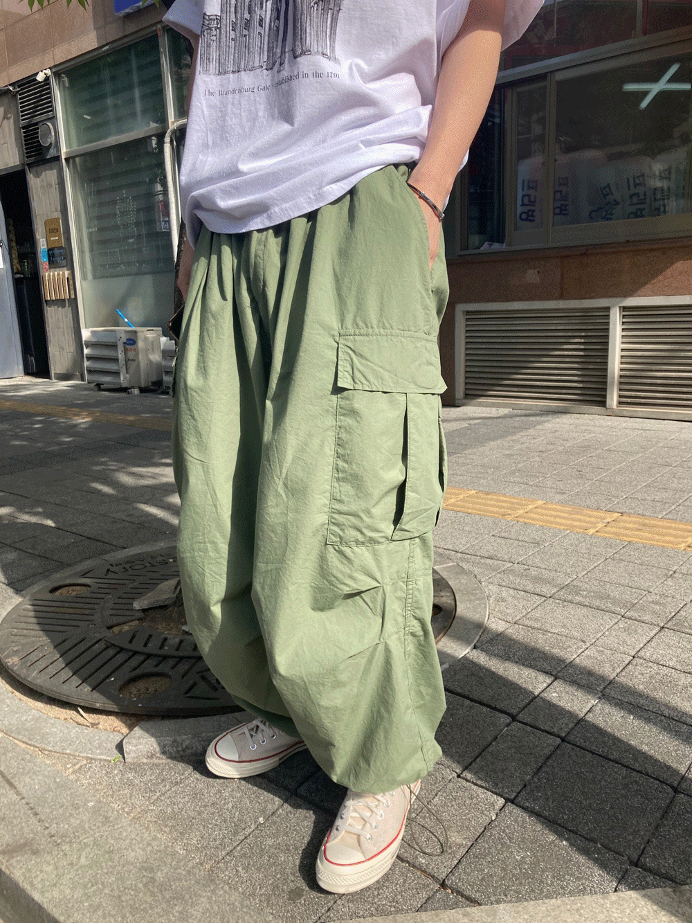 string cargo banding pants (3color)