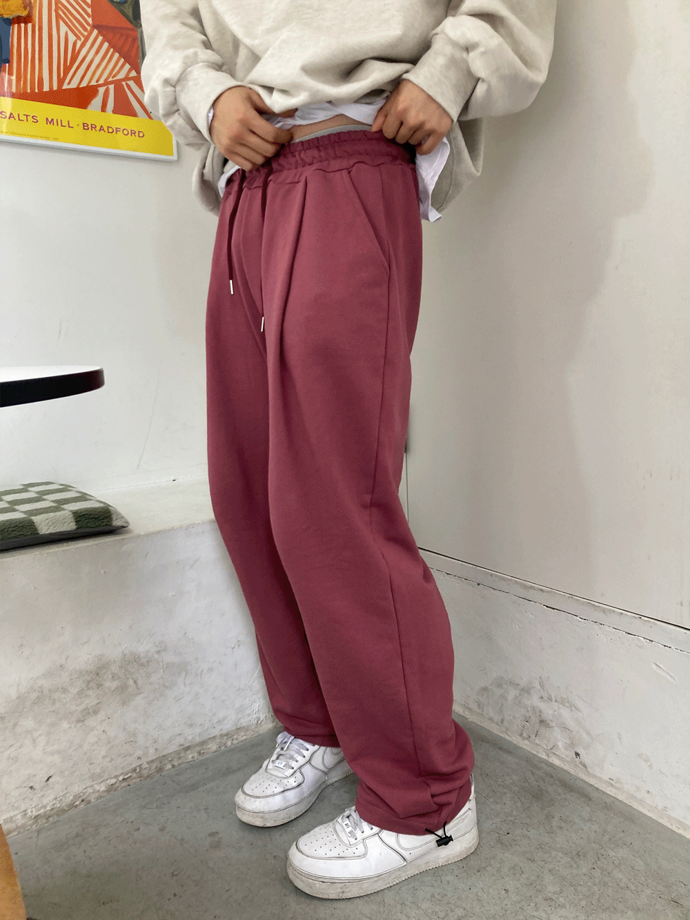wide string banding pants (2color)