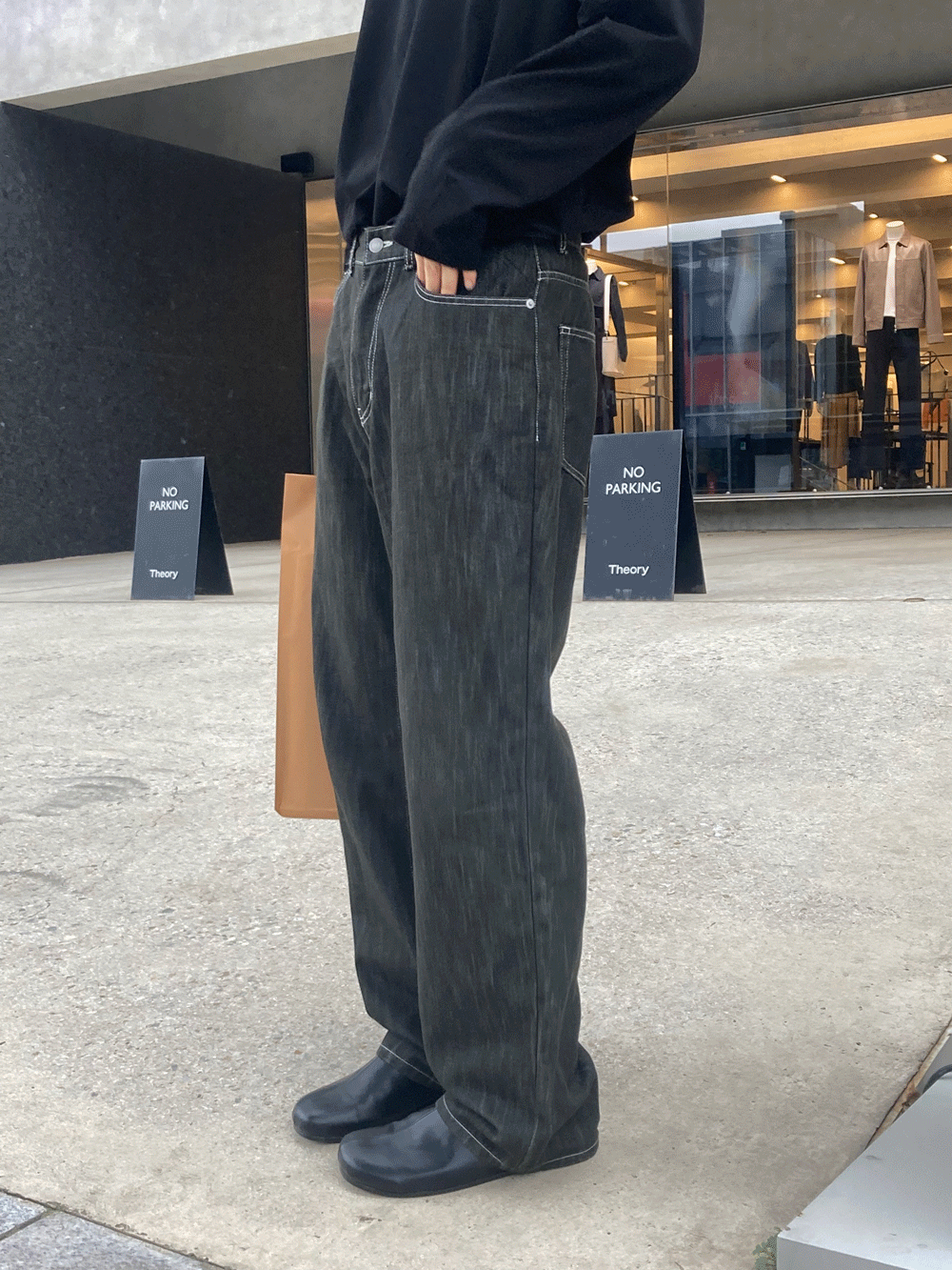 ykk straight denim pants (2color)