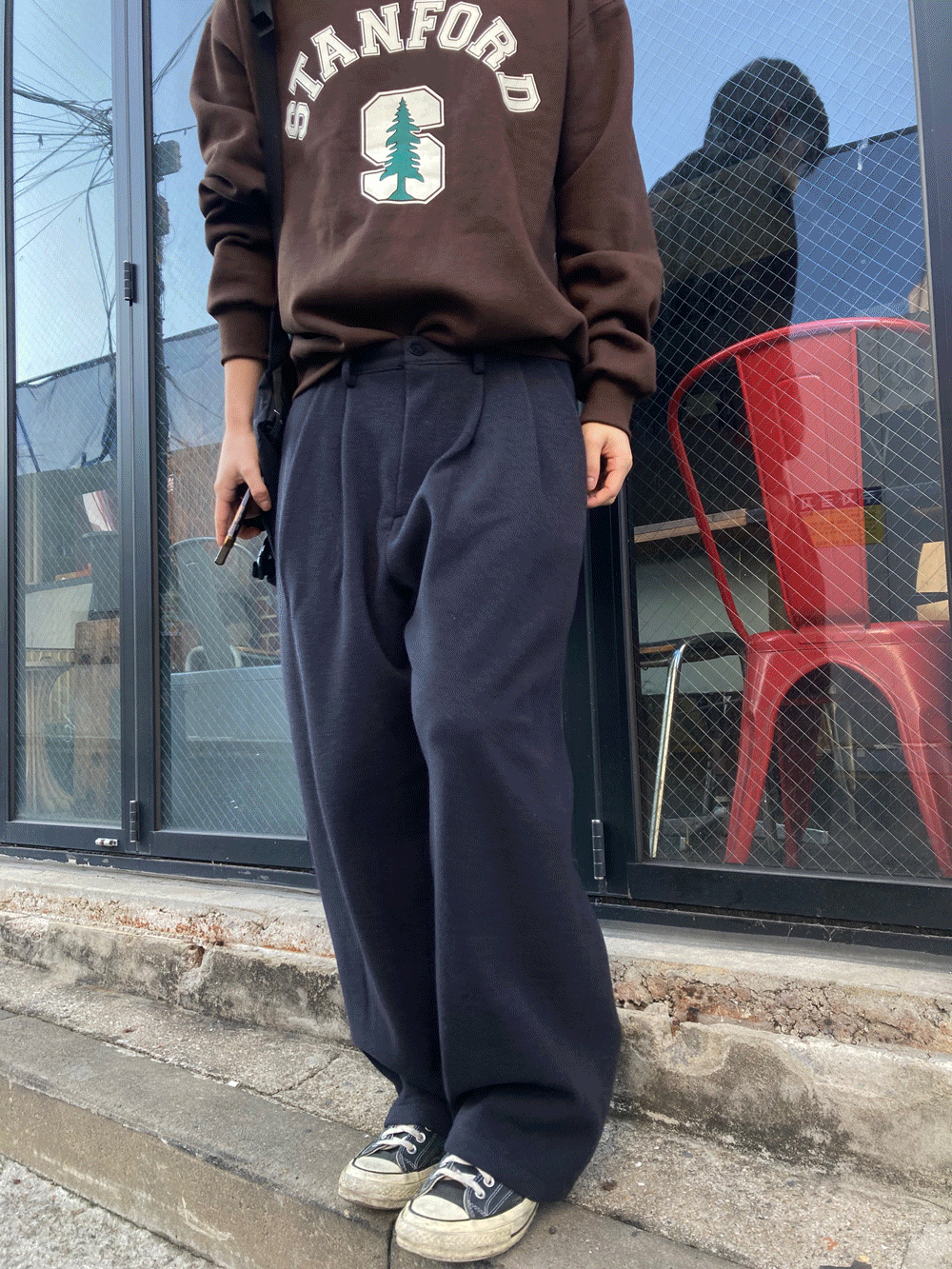 Wool wide two tuck pants (6color)