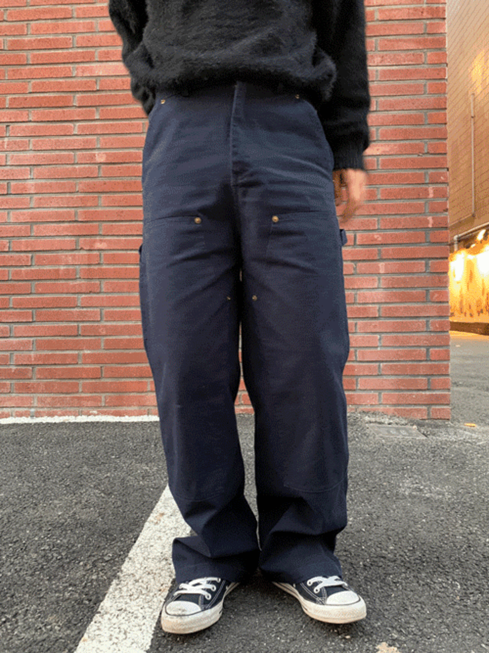 Double knee carpenter pants (3color)