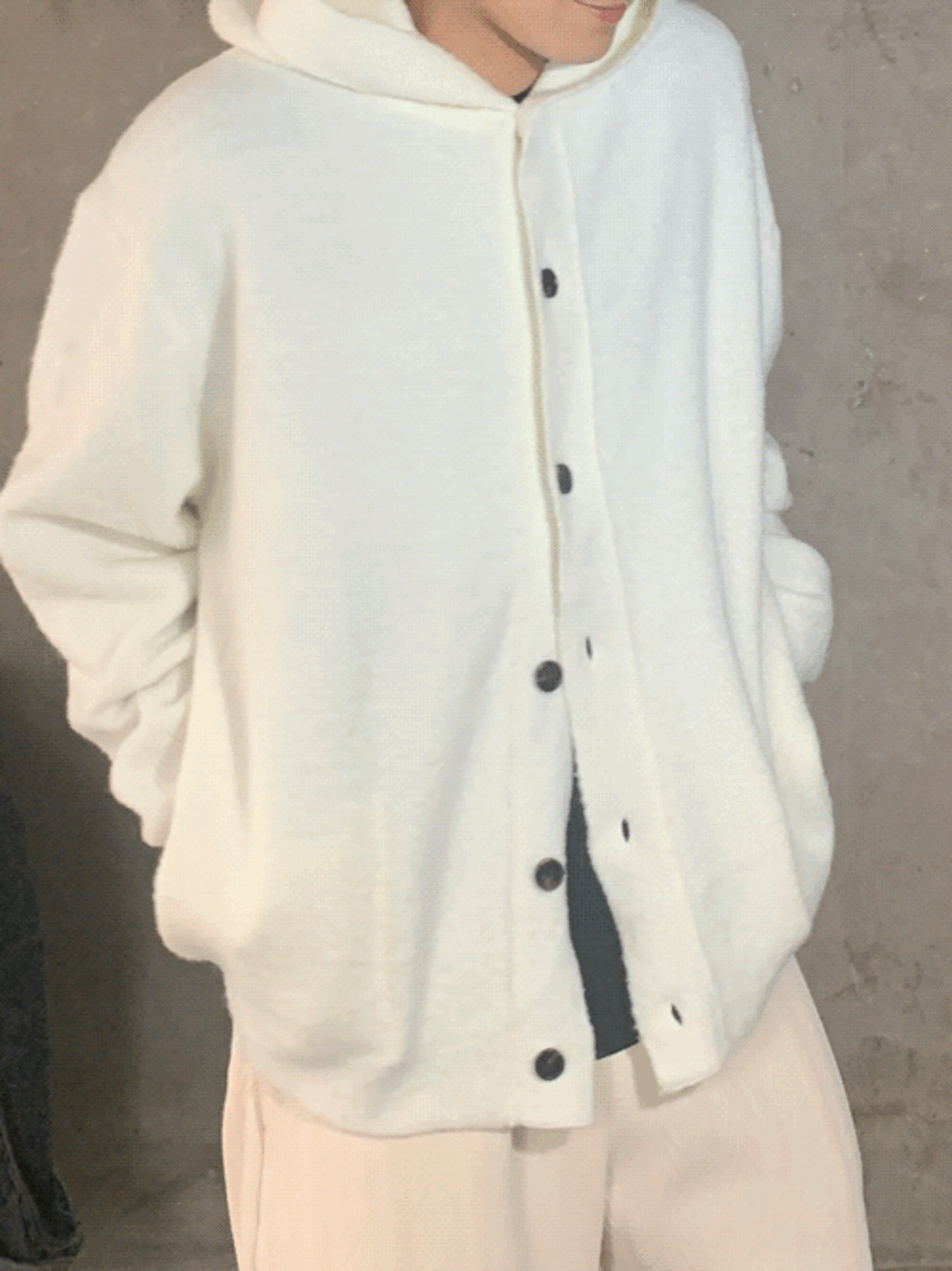[Wool] Button hood cardigan (4color)