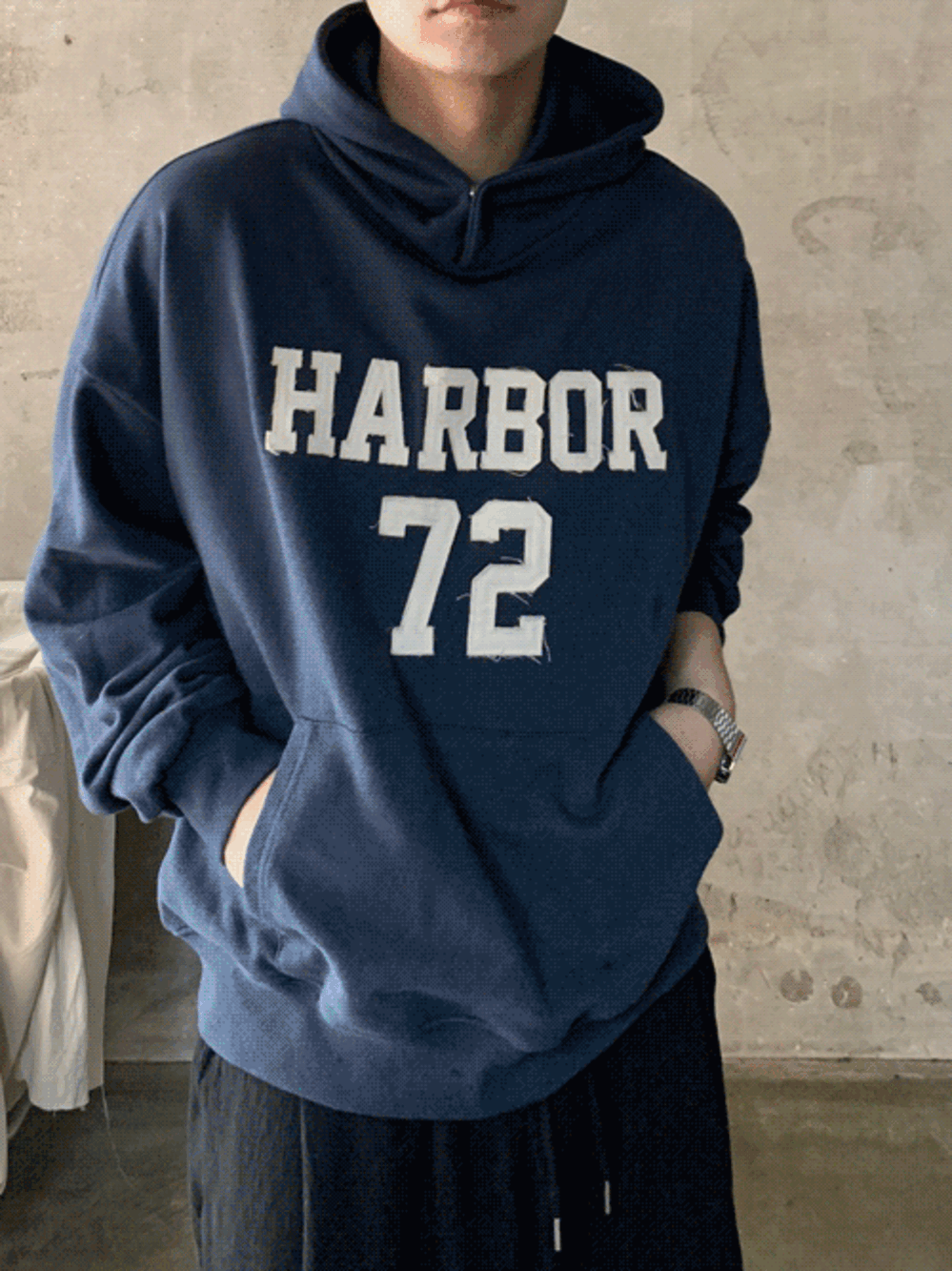 [모델 소장] Harbor embroidery hoodie (3color)