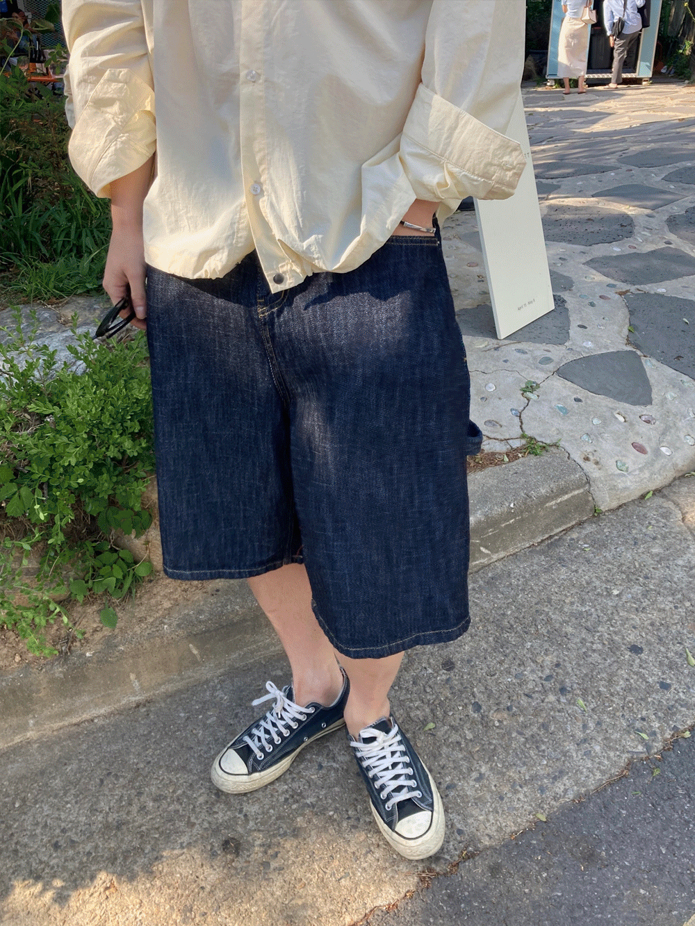 trendy linnen half pants (2color)