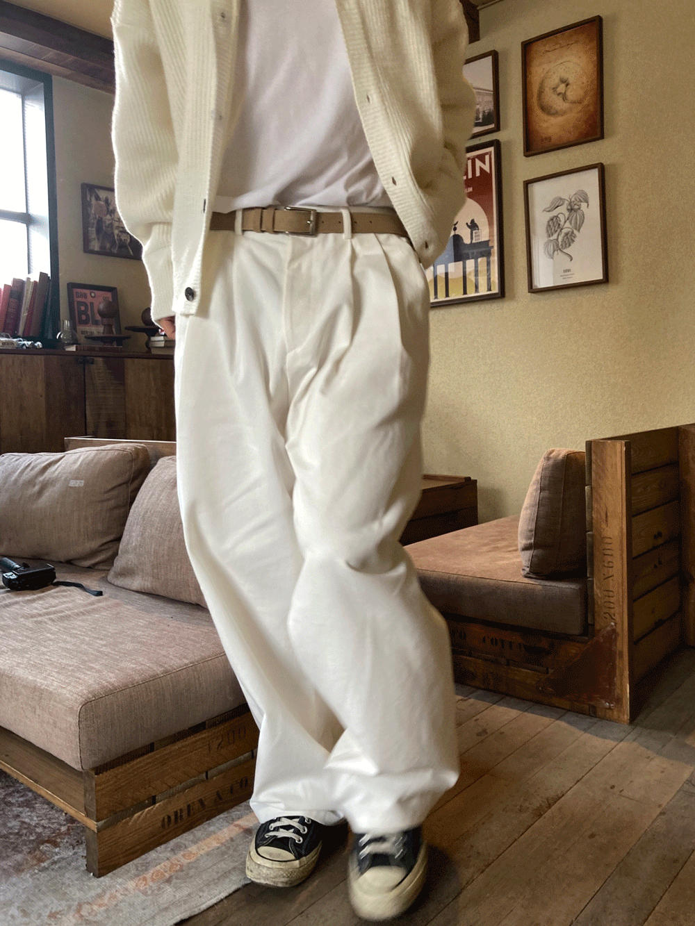 Soft tuck cotton pants (5color)