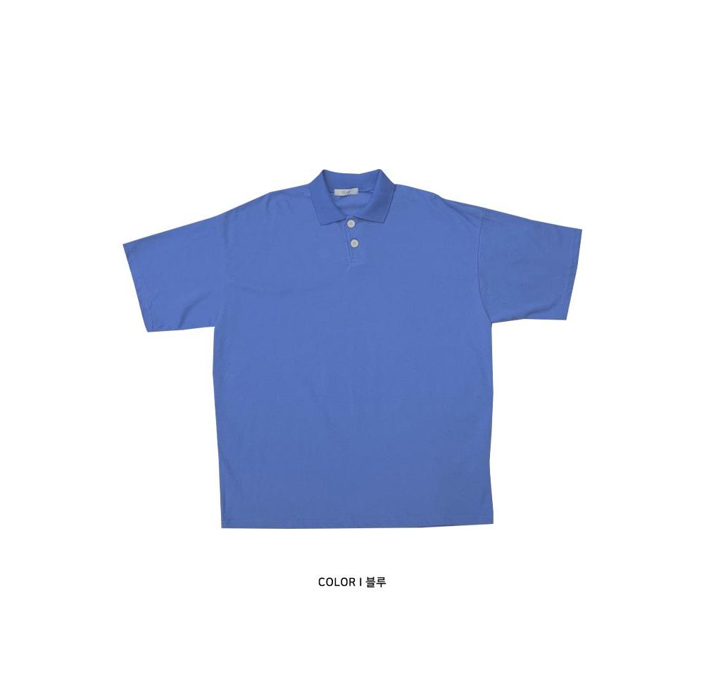 반팔 티셔츠 블루 색상 이미지-S1L2